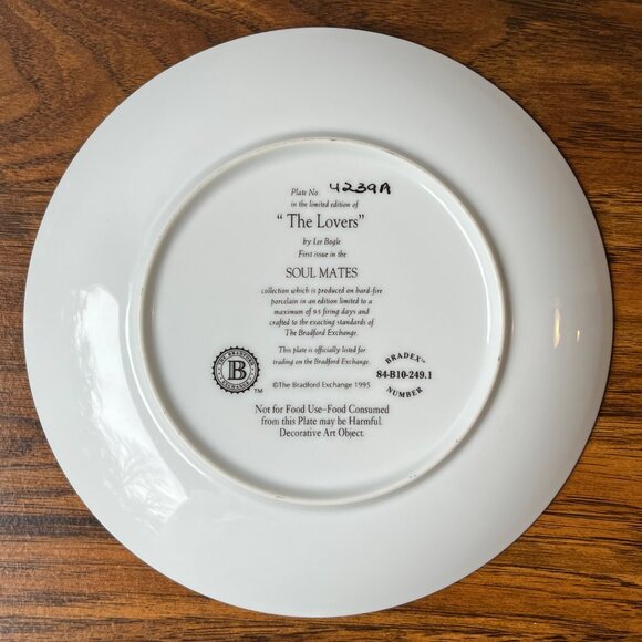 Lee Bogle The Lovers Plate #1 in Soul Mates Collection Native American 1995 - Picture 6 of 9